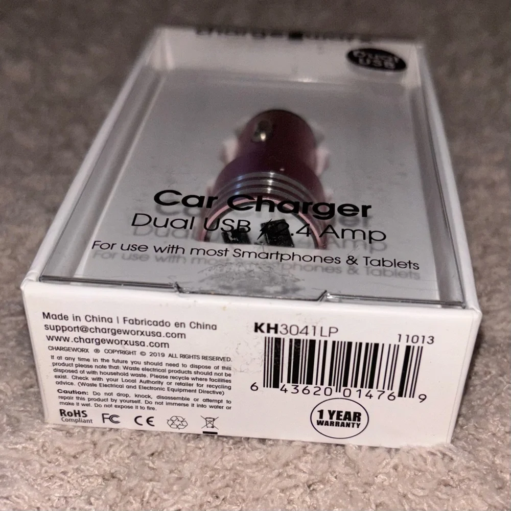 Pink Dual USB Car Charger